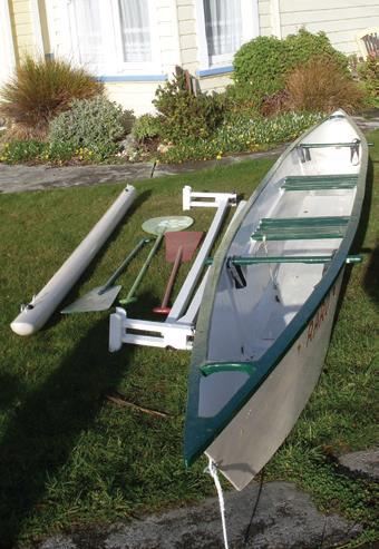 Ama (outrigger float), rigging spars, paddles…