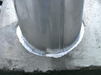 Fibreglass rope expansion joint.