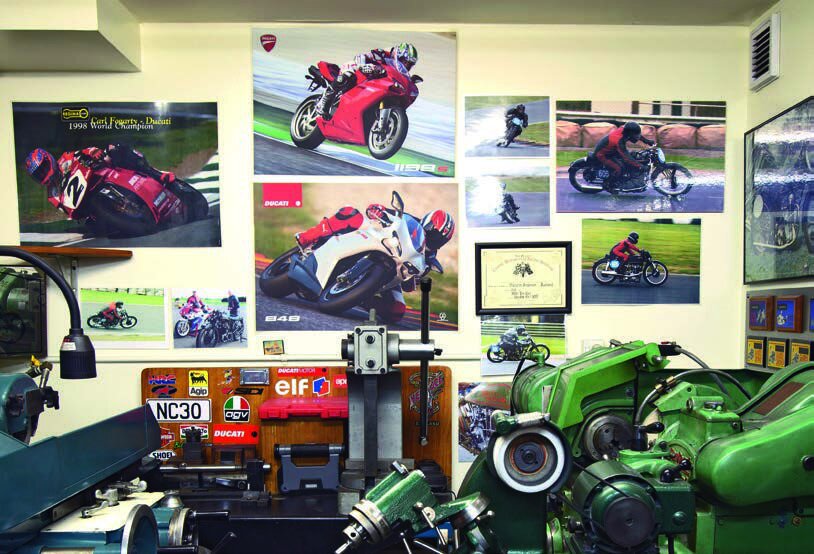 A motorcyclist’s machine shop