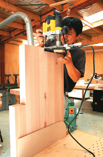 Ryo routs bench for friction-fit spline