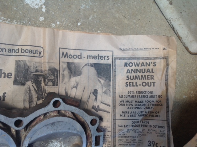 Even the newspaper wrapping the parts is from the 1970s 