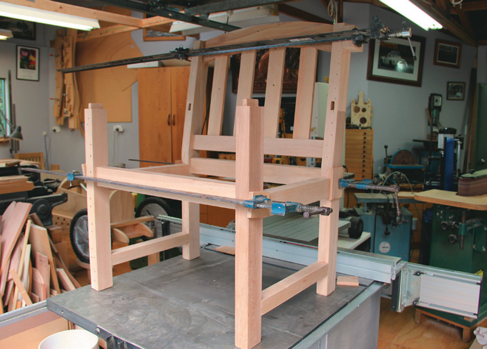 The glue up without the arm rests fitter