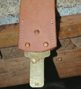 Riveted, sewn and cased leather, fender and Blevins buckle