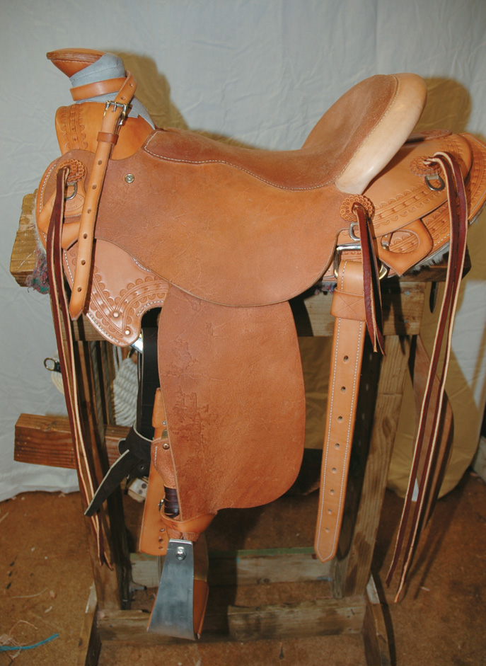 Finished western saddle