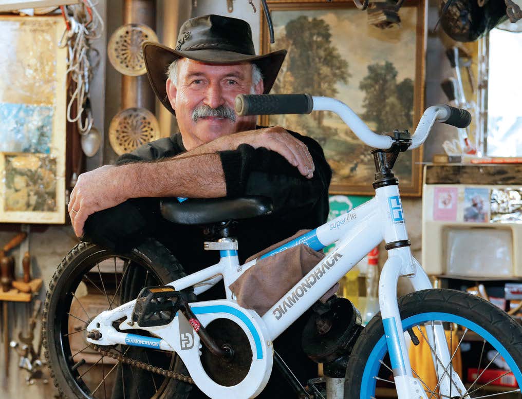 Gary Sarten…fixing kids’ bikes for free.