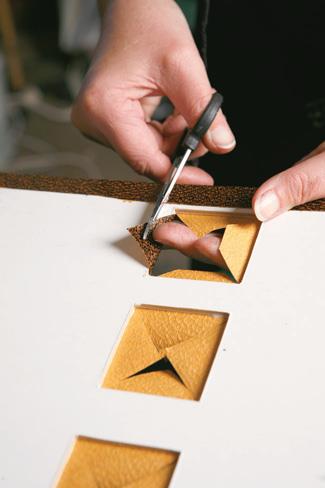 After diagonal cuts, trim with scissors.