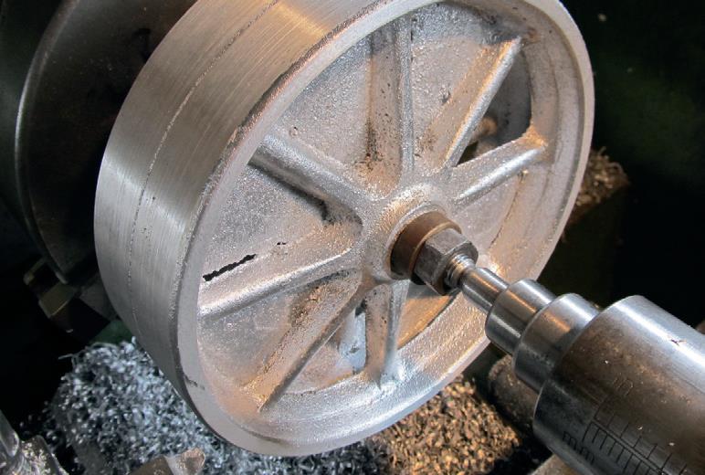 Wheels machined on mandrel, keeping both diameters the same