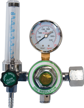 CO2 regulator and flow meter