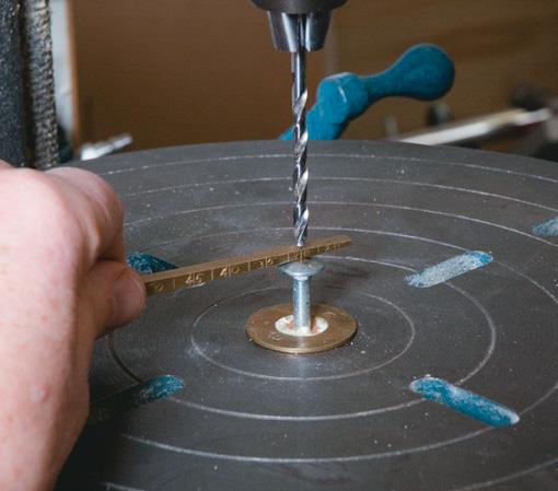 Home-made gauge sets drill depth.