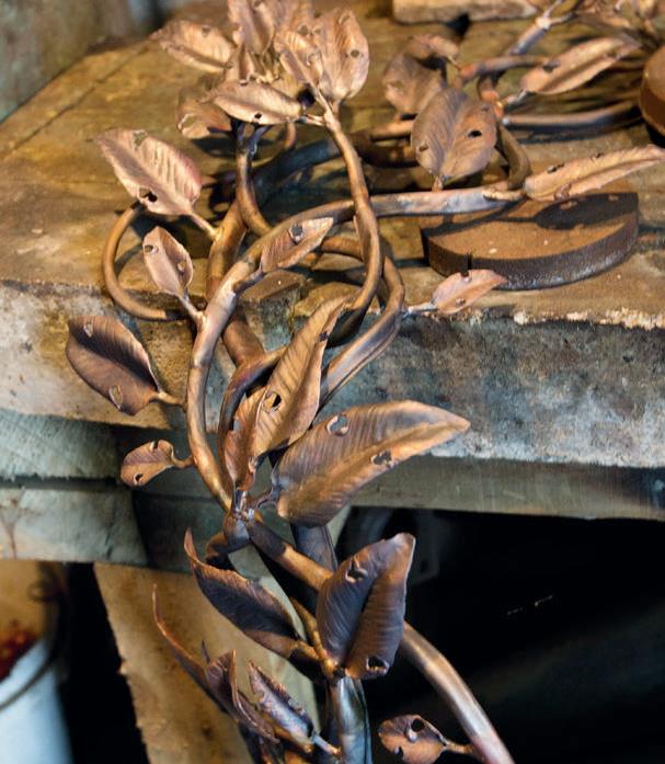 Work in progress—a delicate copper vine