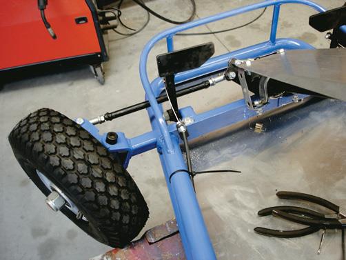 Brake pedal mounted.