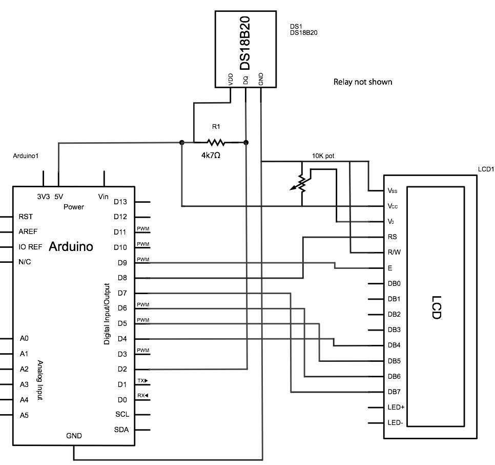 Wiring schematic for the temp relay