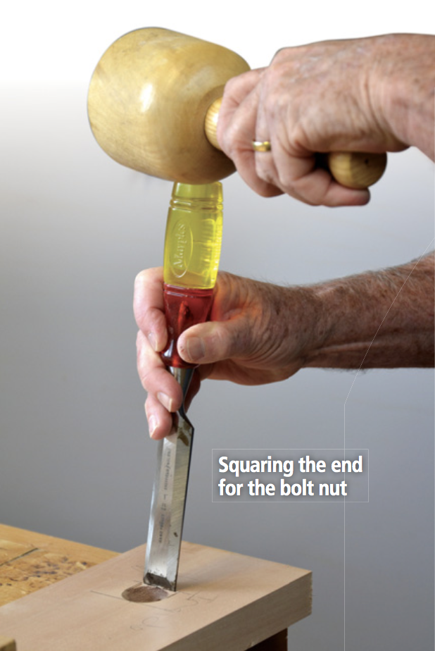 Squaring the end for the bolt nut