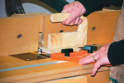 Cutting rebates on the drawer fronts on the router table