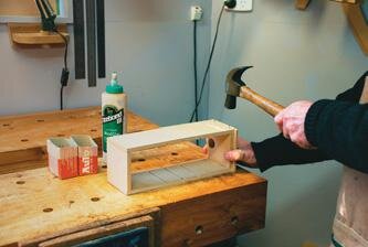 Gluing and nailing the drawers